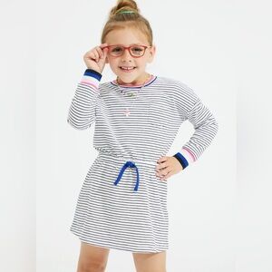 NWT Rockets of Awesome 5 Striped Long Sleeve Dress Pink Blue Accents